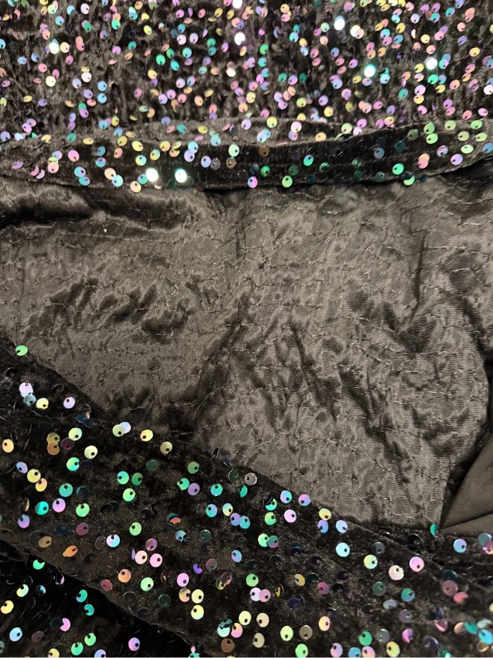 Black One-Shoulder Sequin Mini Dress